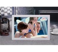 17 Inch Vertical Digital Photo Frame Wall Mounted Smart Multimedia Player Photos Videos Music Player for Home Office(White)
