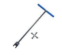 17-Inch Water Meter Valve Wrench | T-Handle Multi-Function Utility Key Tool | 4-Way Water Meter Shut-Off Key for Underground Valve, Gas Meteŕ Box, Fire Hydrant & Utility Cabinet Access Tool