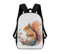 17 Inch Watercolor Animal Squirrel Backpack, 3D Printed School Bag, School Lunch Bag, Travel Backpack, Friends Backpack for Girls And Boys