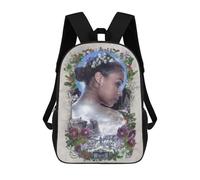 17 Inch Winter Fantasy Floral Art Print Backpack, 3D Printed School Bag, School Lunch Bag, Travel Backpack, Friends Backpack for Girls And Boys
