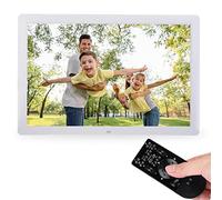 17 Inches Large Digital Photo Frame Lightweight and Thin Photo Frame Photo Reader Alarm Clock for Birthday, Wedding (White, European Regulations)