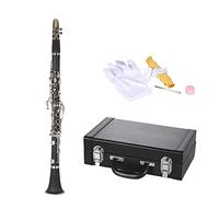 17 Key ABS Clarinet Bb Cupronickel Plated Nickel With Gloves Woodwind Instrument Beginner Clarinet