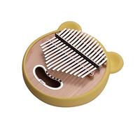 17-Key C Tune Maple Wood Thumb Piano with Cute Cartoon Silicon Protective Cover, Carry Bag, Tuning Hammer, Sticks, Cleaning Cloth