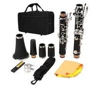 17 Key Clarinet, Descending B Tone Bakelite Clarinet, with Reeds and Cleaning Cloth, Wide Range of Tones, Woodwind Instrument for Beginners, Professional Performers