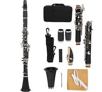 17 Key Clarinet Set Wood Bb Beginner Clarinet Musical Instrument with Cleaning Cloth Reed Screwdriver and Box(black)