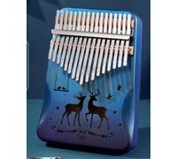 17-Key "Deer Companion" Kalimba - Gradient Blue Acacia Thumb Piano Soothing Starter Instrument & Thoughtful Gift for Women