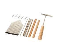 17 Key Kalimba DIY Saddle Kit Thumb Piano Parts Set | Wood and Metal Build, Easy Assembly and Installation, Includes Bridge Sleeper Screws Tuning Hammer for Graduation Festival
