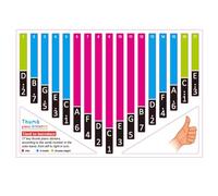 17-Key Kalimba Scale Sticker Set, Colorful Note Labels for Thumb Harp Beginners, PVC Key Stickers Compatible with 17-Tone Kalimbas, Easy to Apply and Remove, No, Includes 1 Pack
