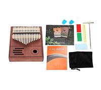 17 Key Kalimba Thumb Piano, Mahogany Musical Instrument Toy with Engraved Phonetic Symbols, Portable Mini Piano for Beginners Includes Tuning Hammer, Protection Bag, Note Stickers,