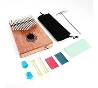 17 - Key Kalimba Thumb Piano, Mahogany Wooden Body with Built - in Pickup, Portable Finger Piano for Beginners and Performers, Includes Tuning Hammer and Carry Bag (Light Brown)