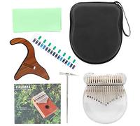 17 - Key Kalimba Thumb Piano, Transparent Acrylic 17 Tone Finger Piano Musical Instrument, Portable Mini Harp with Tuning Hammer and Music Book, Easy to Play for Beginners Adults K