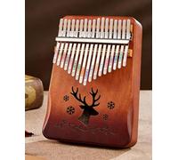 17-Key Snow Deer Kalimba - Gradient Brown Mahogany Thumb Piano Elegant Beginner Instrument & Charming Gift for Women