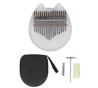 17 Key Thumb Finger Piano, Acrylic Transparent Kalimba Instrument with Bear Pattern Board, Easy Playing Finger Piano for Beginners, Includes Hammer Storage Box Instruction Manual W