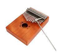 17 Key Thumb Finger Piano, Mahogany Kalimba Finger Instrument with Floral Pattern, Easy Playing Beginner Thumb Piano for Music Therapy, Travel & Relaxation
