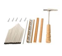 17 Key Thumb Piano Set for Kalimba DIY Replacement Parts | Wood and Metal Pieces, Includes Saddle Bridge Sleeper Screws, Tuning Hammer for Boys and Girls Gift Projects