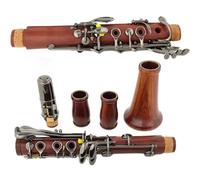 17 Keys Bb Tone Redwood Clarinet Solid Wood Body Black Nickel Plating Keys Clarinet With Case Clarinet for Beginner