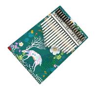 17 Keys Kalimba Colour Wood Portable Finger Piano For Beginners Professional Painted Instrument Thumb Piano (Color : 01)