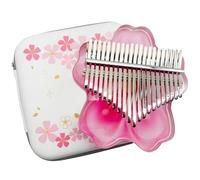 17 Keys Kalimba Finger Harp, Thumb Piano Musical Instruments Christmas Gift, Transparent Acrylic Finger Piano with EVA Waterproof Hard Protective Case for Kid Adult Beginners,pink 21 keys