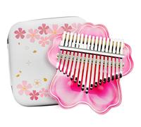 17 Keys Kalimba Finger Harp, Thumb Piano Musical Instruments Christmas Gift, Transparent Acrylic Finger Piano with EVA Waterproof Hard Protective Case for Kid Adult Beginners,pink 17 keys
