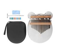 17 Keys Kalimba Thumb Piano Portable Thumb Piano Finger Piano Music Instrument with Tuner Score Sticker Bear Appearance