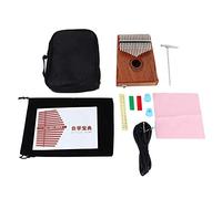 17 Keys Mahogany EQ Kalimba Thumb Piano, Professional Finger Piano with Built in Pickup, Triple Sound Hole Design for Crisp Clear Sound, Includes Tune Hammer Carry Bag and Accessor