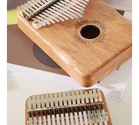 17 Keys Mba Thumb Piano - Portable Musical Instrument for Kids and Adults, Beginners, Easy to Play Finger Piano for Music Lovers - Ideal for Home and Travel (Wood Color)