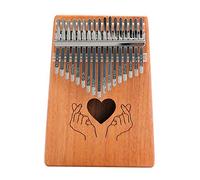 17 Keys Thumb Piano for for Kids Adult Beginners Professional, Mahogany Wood 12 Design Styles Kalimba Mbira Sanza with Study Instruction and Tune Hammer (Color : Love)