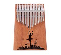17 Keys Thumb Piano for for Kids Adult Beginners Professional, Mahogany Wood 12 Design Styles Kalimba Mbira Sanza with Study Instruction and Tune Hammer (Color : Dancer)