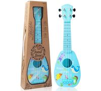 17" Kids Toy Guitar for Girls Boys, Mini Toddler Ukulele Guitar with 4 Strings Keep Tones Can Play for 3, 4, 5, 6, 7 Year Old Kids Musical Instruments Educational Toys for Beginner (Blue)