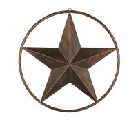 17" Large Metal Barn Star Circle Rustic Style Outdoor Decorative Vintage Texas Lone Star Dark Brown Western Home Decor
