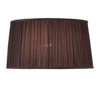 17" Luxury Oval Straight Sided Lamp Shade Black Pleated Organza Modern Elegant