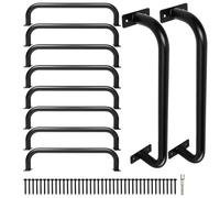 17”Metal Playground Safety Handles, Non-Slip Grab Bars for Kids Playsets, Indoor Ceiling Grab Bars and Outdoor Monkey Bars Playgrounds Climbing Frames,Treehouses and Wall ladders (Black-10 Pcs)