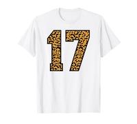 17 Number Leopard Seventeen Team Sports Varsity Matching T-Shirt