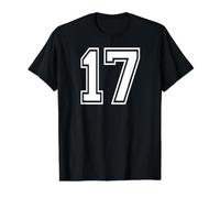 17 Number Seventeen Team Sports Graphic Matching Varsity Value Graphic T-Shirt, Men, Black, S