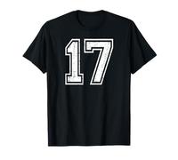 17 Number Seventeen Team Sports Grunge Varsity Matching T-Shirt