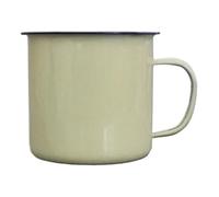 17 oz Enamel Camping Coffee Mugs Drinking Tea Cups with Handle White Metal Mug Portable Vintage Round Cup for Picnic Travel Home (GN2, D)