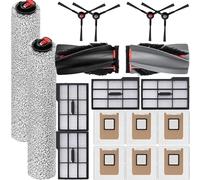 17 Pack Accessories Kits for eufy E25 Omni / E28 Omni Robot Vacuum Cleaner Parts, 1 Main Brush 1 Mop Roller 4 Filter 4 Side Brush 6 Dust Bag 1 Cleaning Brush