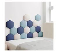 17 Pack Upholstered Wall Panels, Hexagon Self-Adhesive Nursery Decor Wall Padded, 3D Anti-collision Wall Stickers Wall Mounted Headboard Wall Padding