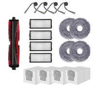 17 Packs Accessories Kit Compatible with Roborock Saros Z70/Saros Z70 Ultra Robot Vacuum Cleaner, Replacement Parts Include 1 Main Brush,4 Mop Clothes,4 Hepa Filters,4 Side Brush,4 Dust Bag