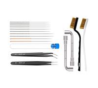 17 Pcs 3D Printer Nozzle Cleaning Kit with 0.15/0.25/0.35/0.4/0.5mm Cleaner + 2 Pcs Tweezers + 2X L Wrenches Set 3D Printer Nozzle Cleaning Kit Cleaning Filament 1.75 0.4mm Brush