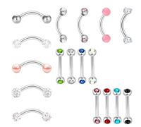 17 Pcs Curved Barbell Piercing Kit, Woman Helix Piercing Jewellery, Exquisite with Tragus Piercings Jewellery, Fashionable Vertical Labret Lip Bars for Friends and Family