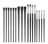 17 Pcs Flat Angled Eyeliner Brush Set Eye Makeup Brush Sets Eyebrow Brushes for Powder Gel Cream Liquid Concealer Mini Smudge Brushes for Eyeliner Eyeshadow