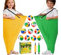 17 PCS Granny Pants Yard Game Easter Games Set, 2 Oversized Granny Pants with 10 Balls, 2 Air Pumps, Outdoor Tossing Games for Kids Backyard Lawn Easter Carnival Party Reunion Gathering 4+ Ages