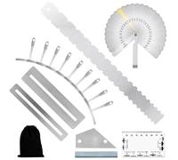 17 PCS Guitar Tool Kit, Multi-Functional Luthier Set for Guitar Repair and Setup, Anti-Rust Stainless Steel, Includes String Action Gauge, Neck Ruler, T-Shaped Rulers, Carrying Bag