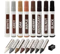 17 pcs Laminate Floor Repair Kit, Wood Scratch Repair 8 Colors Wooden Floor Scratch Repair with Sharpener, Wood Floor Repair Kit for Floor, Table, Chair, Furniture Scratch Repair