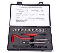 17 Pcs M10x1.25 Thread Repair Kit, Stainless Steel Rethreading Tap Set for Female Thread Restoration, Includes Spiral Inserts and Tools for Auto Machinery and Industrial