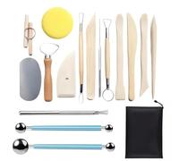17 Pcs Polymer Clay Sculpting Tools, Ceramic Clay Tools Kit for Polymer Air Dry, Complete Pottery Tool Kit with Carving Shaping Detailing Tool, Ceramics DIY Craft Modelling