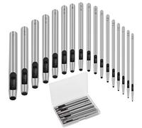 17 Pcs Round Leather Hole Punch Tool 0.5-7mm, Boyistar Metal Hollow Hole Punching for Leather Craft Punch Tools Set Round Hollow Tools for Belts, Watch Band, Paper, Plastic, Leather with Storage Box
