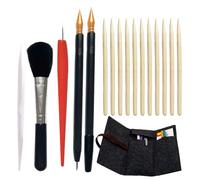 17 PCS Scratch Art Tools, Scratchboard Tools Art Supplies Kit Drawing Tools Scraper Pen,Repair Pen,Brush,Bamboo Stick,Gilded Pen,Painting Curtain Suitable for Adults Drawing Paper