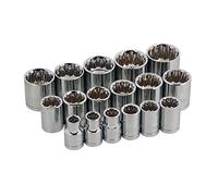 17 PIECE 3/8" SOCKET SET ON RAIL
